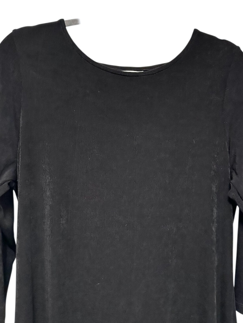 Chico's Black Heavy Crepe Jersey Knit Sheath Dress 3/4 Sleeve Size 2 L - Picture 3 of 5